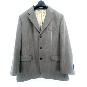 Vintage Lauren Ralph Lauren Men's Blazer 44R Pure New Wool Gray Herringbone